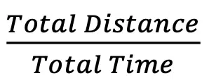 An equation showing "Total Distance" divided by "Total Time," much like how Biological Evolution measures changes over time.