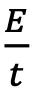 The image shows the mathematical expression "E over t," representing the fraction E divided by t, which can symbolize the rate of change in Biological Evolution over time.